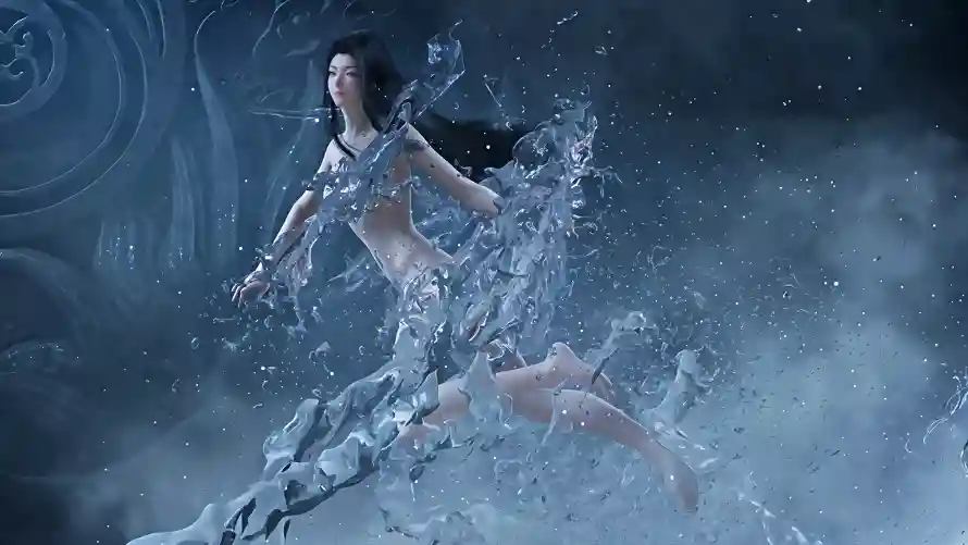 3k元瑶壁纸-修仙题材与动漫场景-水中角色「哲风壁纸」