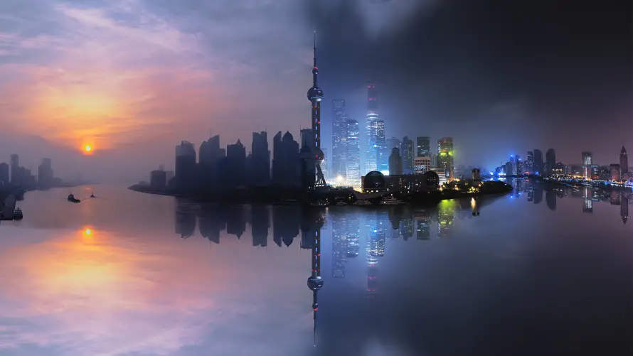 8k黄浦江壁纸-上海外滩 - 上海夜景-东方明珠「哲风壁纸」