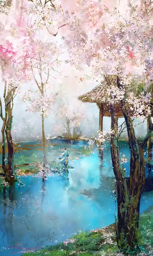 4k阴阳师壁纸 - 和风元素 - 场景插画 - 庭院风景「哲风壁纸」