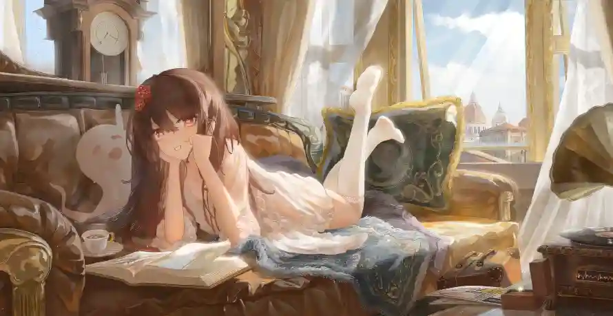5k少女壁纸-惬意场景与胡桃-慵懒午后壁纸推荐「哲风壁纸」