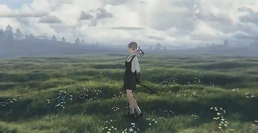 6k少女壁纸-草坪和背景-热门的壁纸「哲风壁纸」