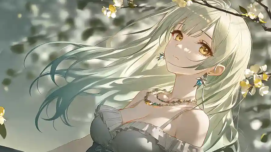 5k少女壁纸-动漫少女和绿-少女插画热门的壁纸「哲风壁纸」