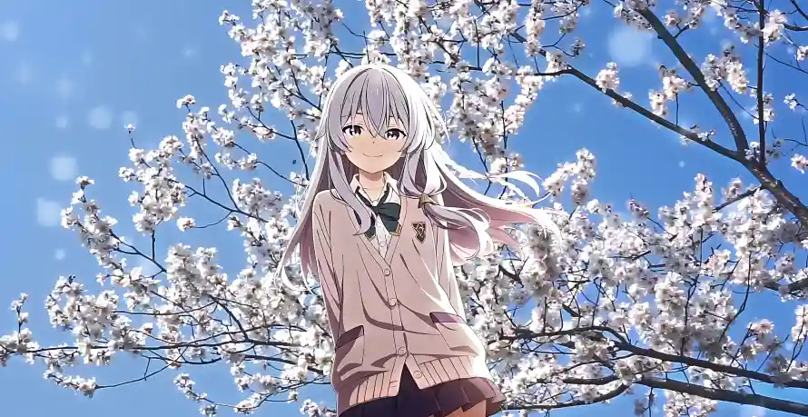 4k动漫壁纸 - 少女 - 樱花背景 - 少女插画「哲风壁纸」