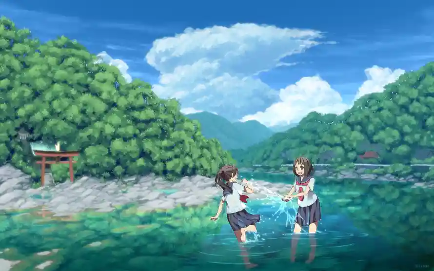 2k少女壁纸-动漫风景和风景-夏日风光壁纸推荐「哲风壁纸」