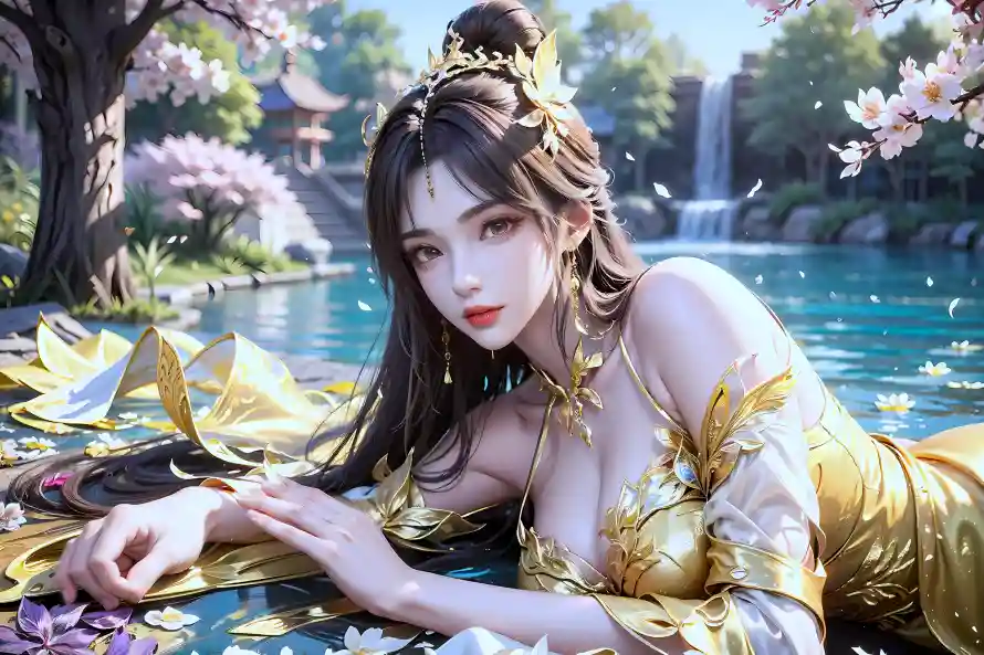 4k王曦壁纸-樱花树与完美世界-山水背景「哲风壁纸」