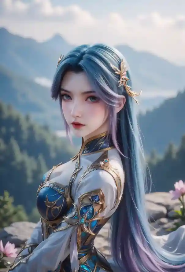 4k王秋儿壁纸 - 斗罗大陆 - 玄幻动漫 - 蓝发美女「哲风壁纸」