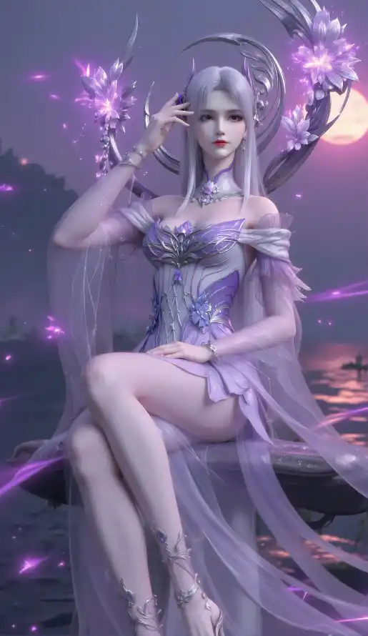 4k小医仙壁纸 - 斗破苍穹 - 月夜场景 - 玄幻动漫「哲风壁纸」