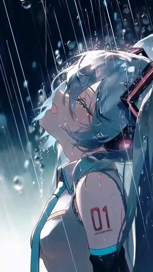 4k01壁纸 - 动漫 - 雨天 - 初音未来「哲风壁纸」
