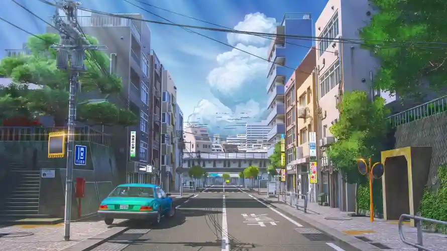 3k风景壁纸-二次元和动漫风景-城市街道「哲风壁纸」