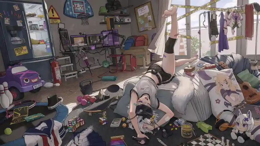 4k少女壁纸-个性房间 - 房间-凌乱房间壁纸分享「哲风壁纸」