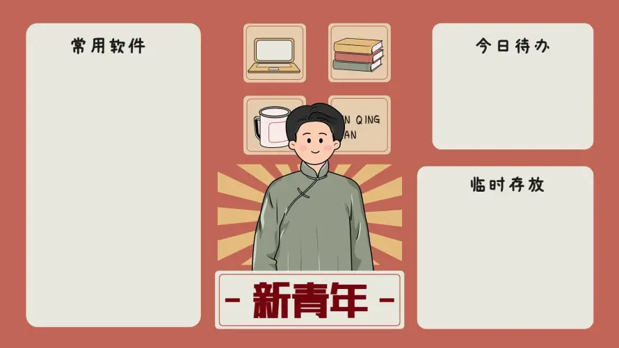 2k新青年壁纸-今日待办壁纸和办公分区-常用软件「哲风壁纸」