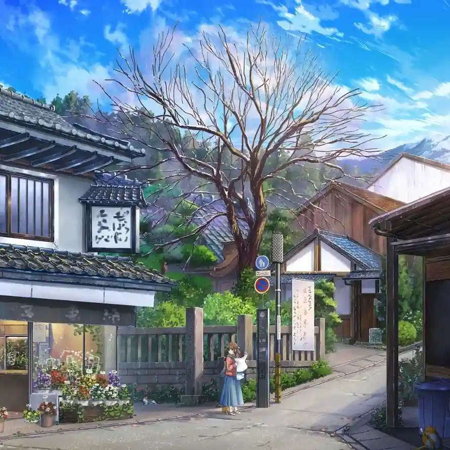 4k日式壁纸 - 动漫场景 - 动漫女孩 - 宁静午后「哲风壁纸」