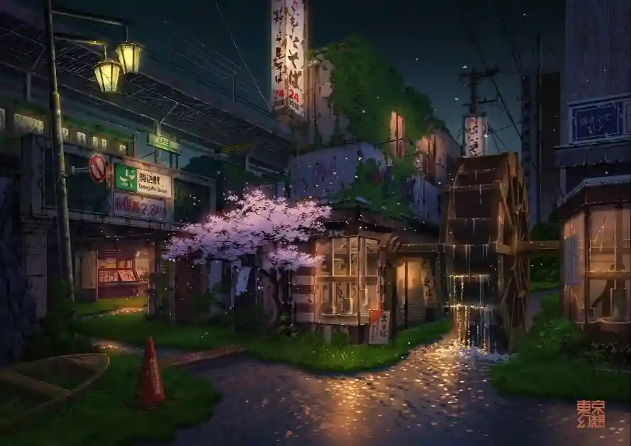 2k动漫壁纸-霓虹灯 - 场景-动漫场景免费下载「哲风壁纸」
