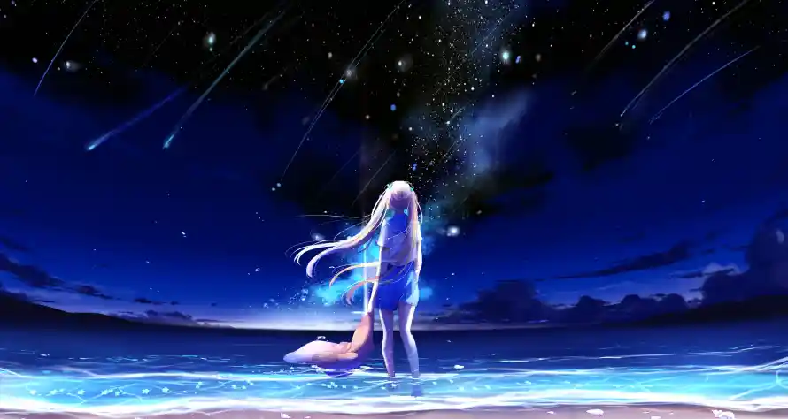 4k夜空壁纸-流星与星空-热门的壁纸「哲风壁纸」