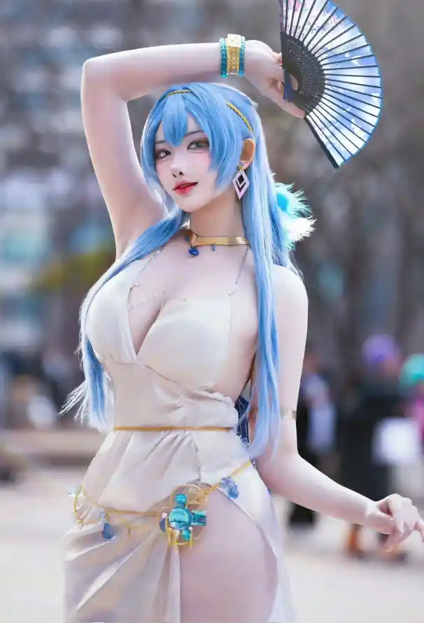 4k美女壁纸 - 蓝发 - 角色扮演 - coser「哲风壁纸」
