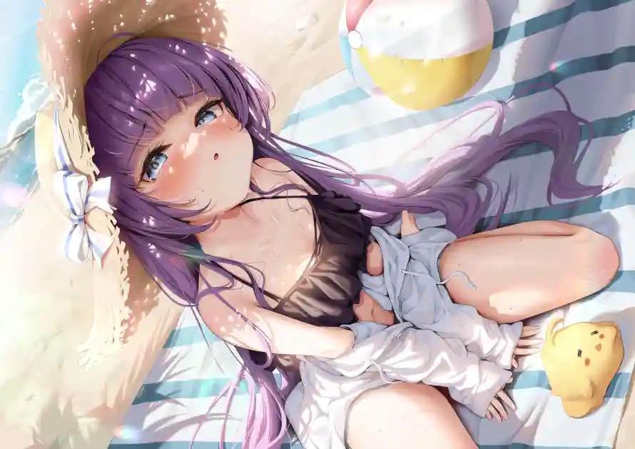 4k休闲壁纸 - 少女 - 紫发 - 草帽「哲风壁纸」 4k休闲壁纸 - 少女 - 紫发 - 草帽「哲风壁纸」