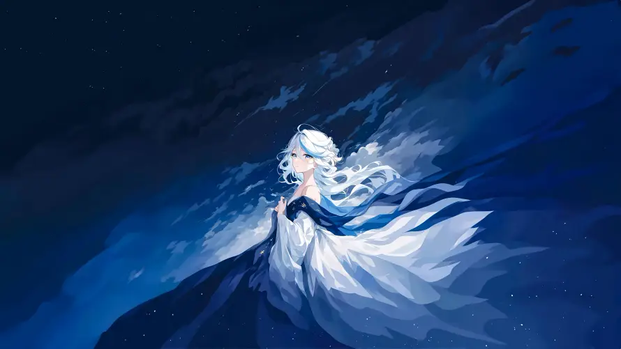 8k原神壁纸-二次元和星夜-免费下载「哲风壁纸」