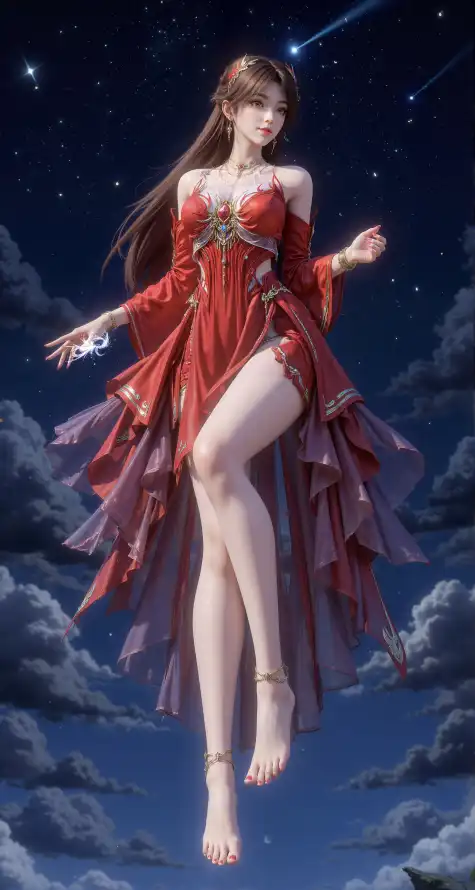 4k火灵儿壁纸 - 动漫角色 - 完美世界 - 星空背景「哲风壁纸」