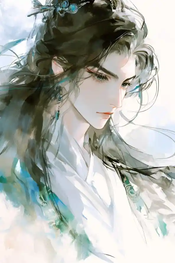 4k长发壁纸 - 飘逸 - 古风男 - 水墨画「哲风壁纸」