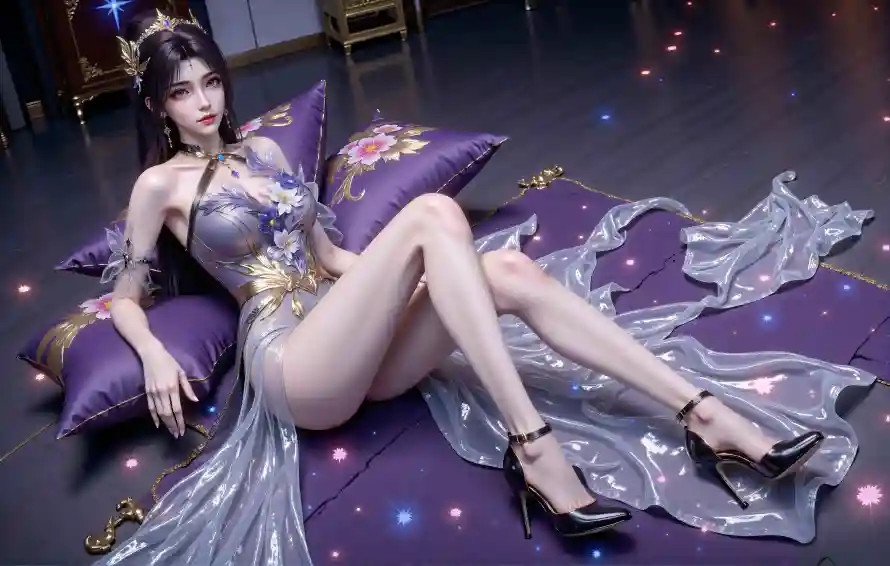 4k坐姿壁纸 - 王曦 - 高跟鞋 - 华丽服装「哲风壁纸」