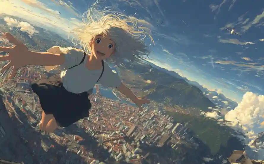 4k飞翔少女壁纸 - 城市高空 - 热门壁纸 - wallpaper「哲风壁纸」