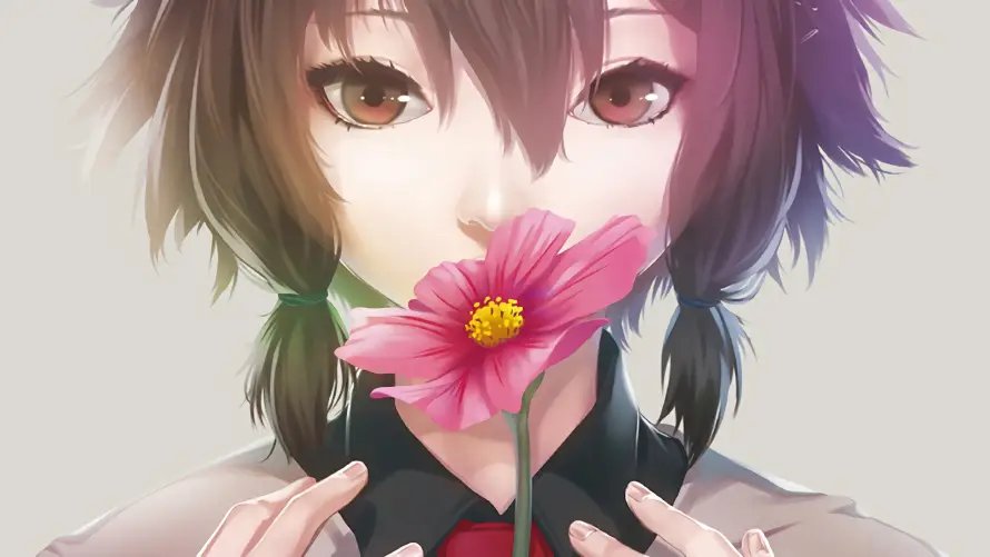 4k动漫壁纸 - 女孩 - 持花 - 粉色花「哲风壁纸」 4k动漫壁纸 - 女孩 - 持花 - 粉色花「哲风壁纸」