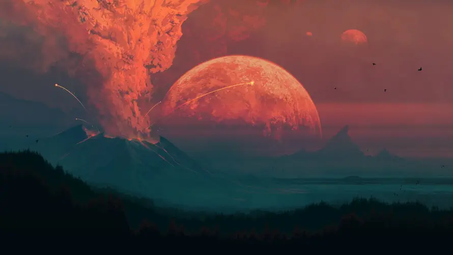 4k火山壁纸 - 月亮 - 热门壁纸 - wallpaper「哲风壁纸」