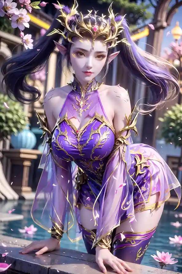 4k动漫壁纸 - 古风 - 紫妍 - 莲花「哲风壁纸」