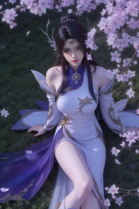 4k动漫壁纸 - 樱花 - 开叉裙 - 古风女性「哲风壁纸」