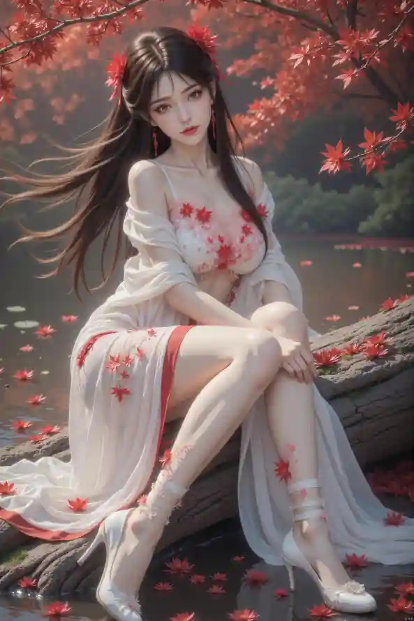 4k古风壁纸 - 壁纸 - 水面 - 长裙「哲风壁纸」