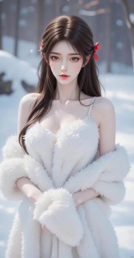 4k冬季壁纸 - 壁纸 - 长发 - 雪地「哲风壁纸」