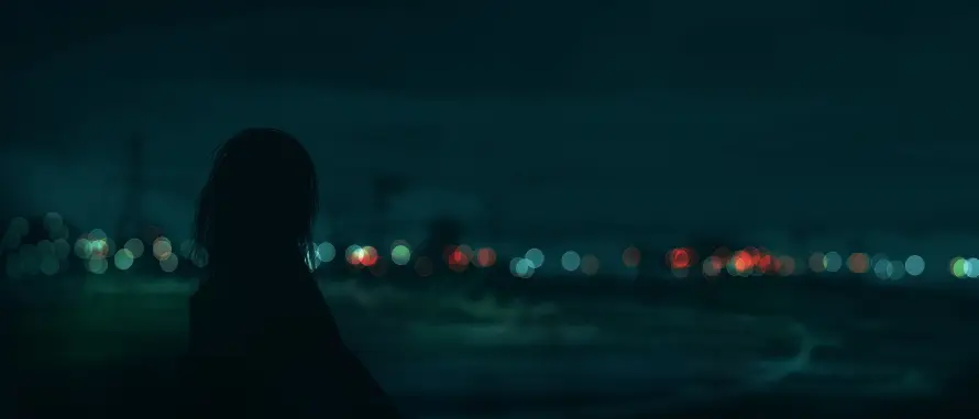 4k霓虹灯壁纸 - 美女剪影 - 黑夜背影 - 夜幕倩影「哲风壁纸」