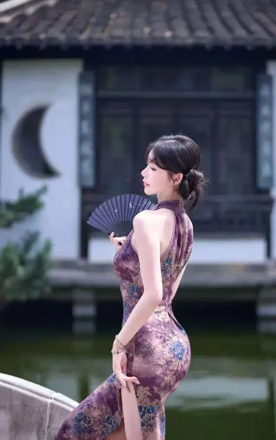 4k古典壁纸 - 扇子 - 月亮 - 美女「哲风壁纸」