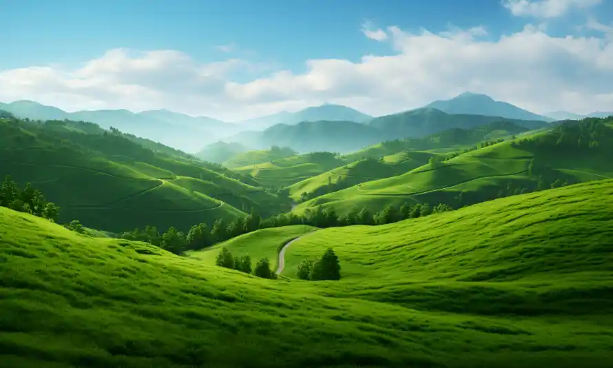 4k远山壁纸 - 青山 - 绿草地 - 护眼草地「哲风壁纸」
