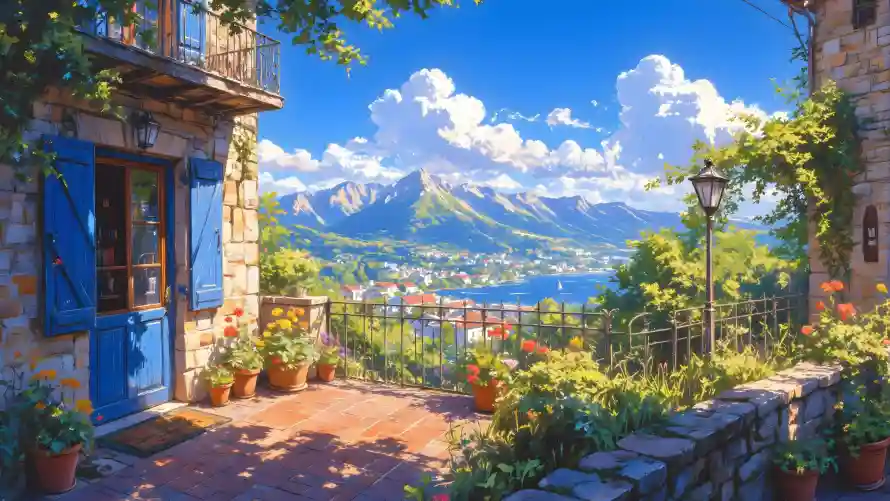 4k半山小屋壁纸 - 山脉远景 - 山间湖泊 - 石墙藤蔓「哲风壁纸」 4k半山小屋壁纸 - 山脉远景 - 山间湖泊 - 石墙藤蔓「哲风壁纸」