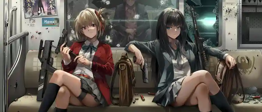 5k短裙壁纸-双少女 - 美腿-动漫少女免费下载「哲风壁纸」
