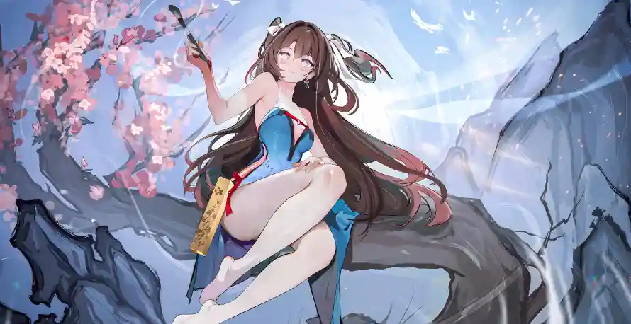 4k古风壁纸 - 剑 - 少女 - 樱花「哲风壁纸」