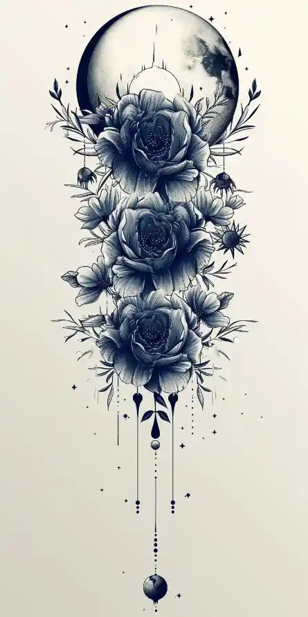 4k暗黑壁纸 - 花 - 月亮 - 玫瑰「哲风壁纸」