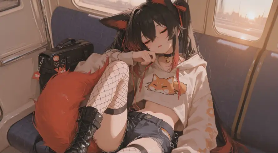 2k兽耳壁纸-露脐壁纸和少女-免费下载「哲风壁纸」