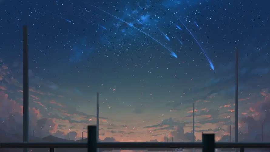 4k夜空壁纸 - 星空 - 晚霞 - 流星「哲风壁纸」
