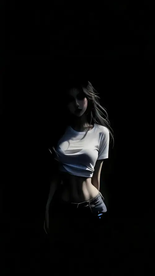 4k美女壁纸 - 牛仔裤 - 马甲线 - 高街女「哲风壁纸」