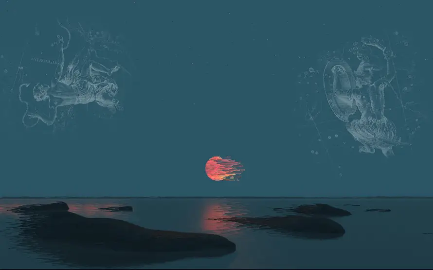 4k夕阳壁纸 - 星座 - 海平面 - 水面倒影「哲风壁纸」 4k夕阳壁纸 - 星座 - 海平面 - 水面倒影「哲风壁纸」