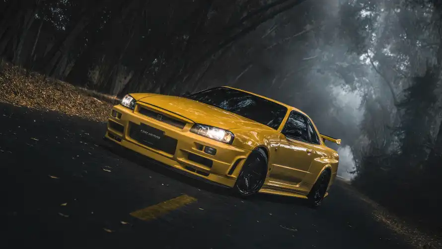 4k日产壁纸 - r34 - 改装车 - 夜间隧道「哲风壁纸」