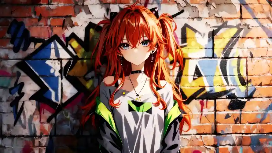 4k动漫壁纸 - 少女 - 橙色 - 红发「哲风壁纸」