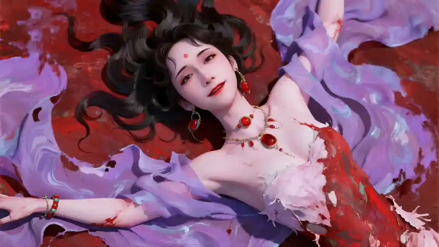 4k古风壁纸 - 妖艳 - 妩媚 - 鲜红「哲风壁纸」