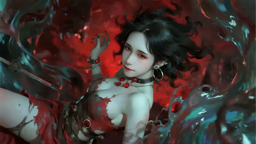 4k邪恶壁纸 - 鲜红 - 哥特风 - 暗黑系「哲风壁纸」