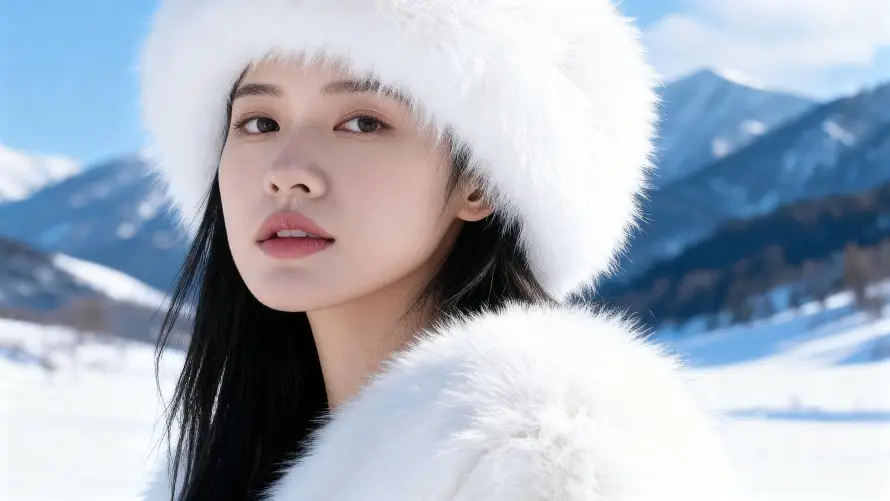 4k少女壁纸-白月光与清冷-毛绒帽子免费下载「哲风壁纸」