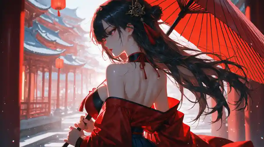 4k女侠壁纸 - 美女 - 仙侠风 - 中式建筑「哲风壁纸」
