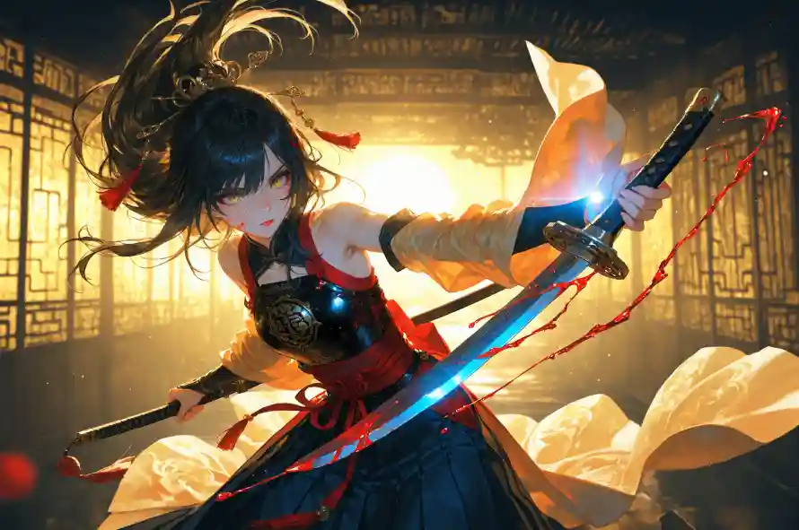 4k古风壁纸 - 女侠 - 武侠 - 红色「哲风壁纸」