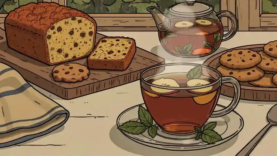 4k面包壁纸 - 茶 - 食物 - 饼干「哲风壁纸」